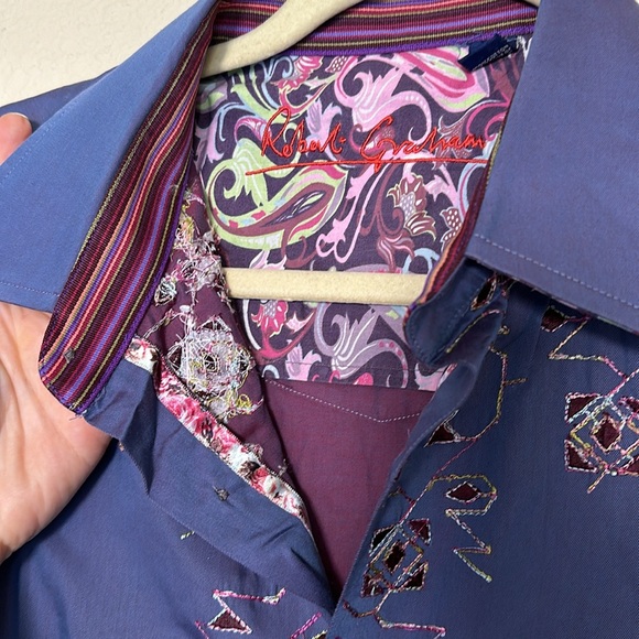 Opalesque Robert Graham Embroidered Button-Down Shirt Size Large, Men’s - Picture 7 of 7